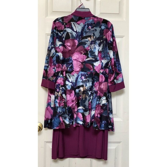 R & M RICHARDS WOMEN'S DRESS PLUS SIZE 16 PARTY WEDDING, PLUM SET OF TWO PIECES - Picture 8 of 14